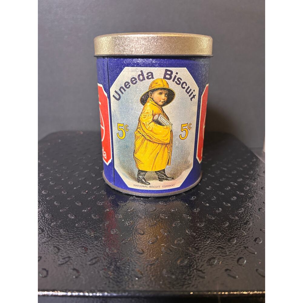 Bristol Ware collectible tin featuring the iconic "Uneeda Biscuit" boy